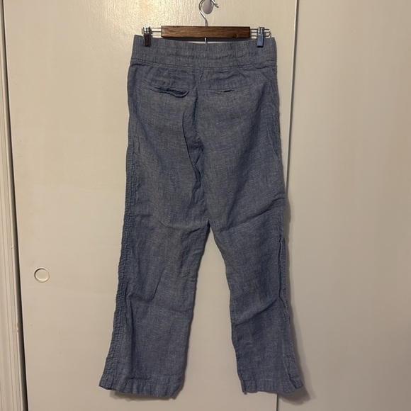 Athleta Cabo Linen Wide Leg Pants Blue - Picture 7 of 12